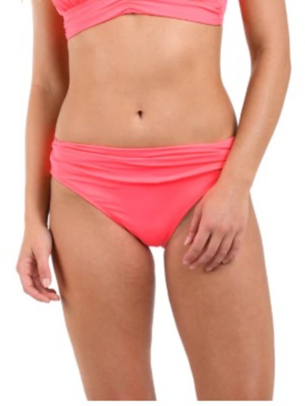 NWOT - Island Goddess Shirred Band Hipster Bikini Bottom in Choral Reef - Sz 10